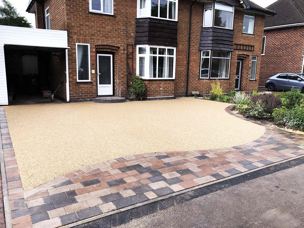 Completed block paved patio