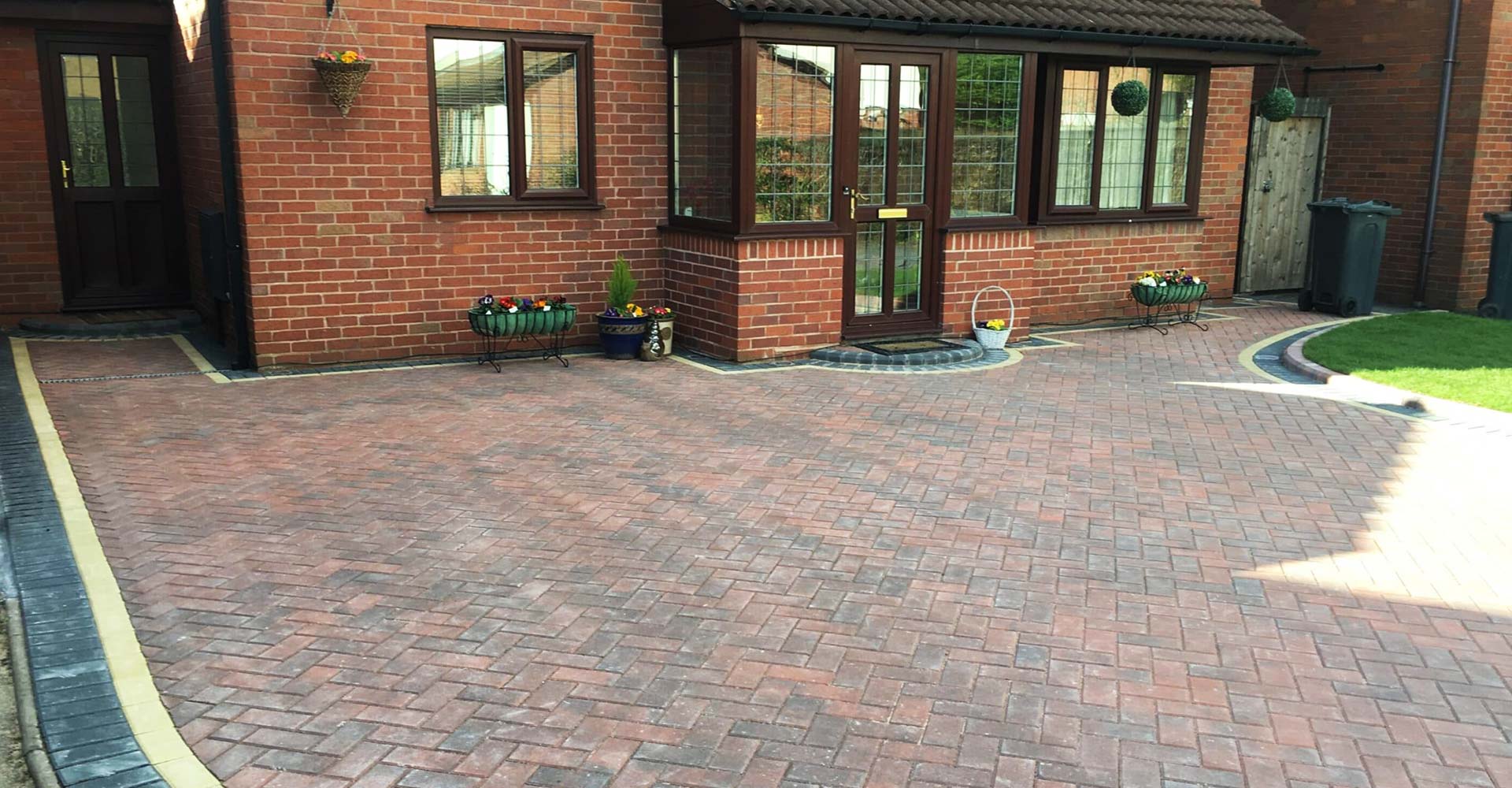 large block paving driveway