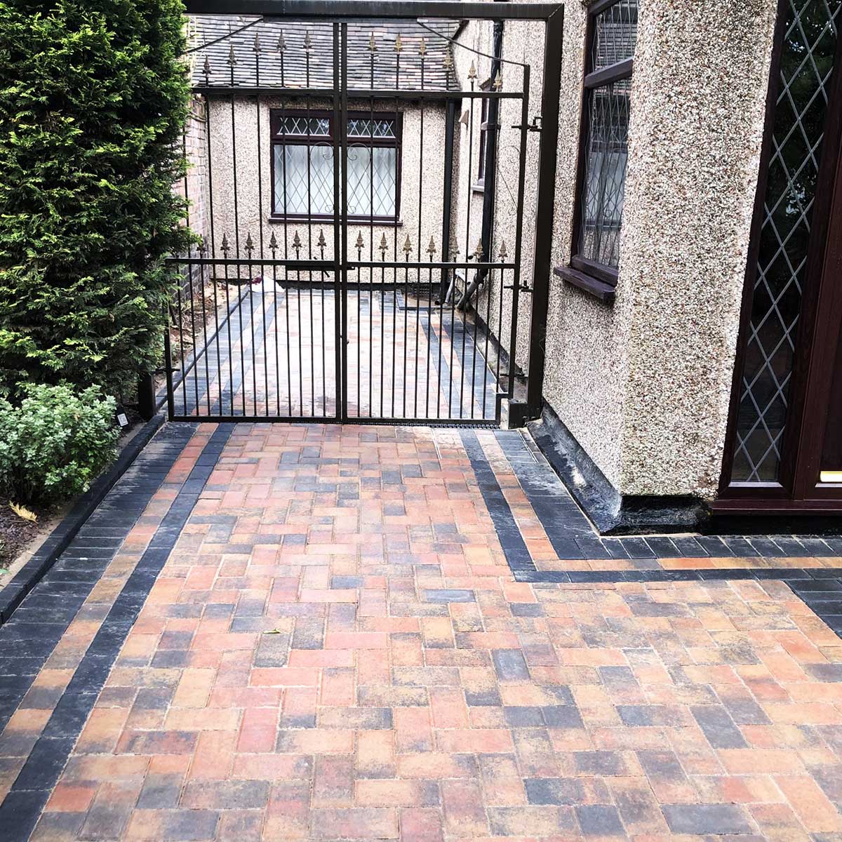 Completed block paved patio